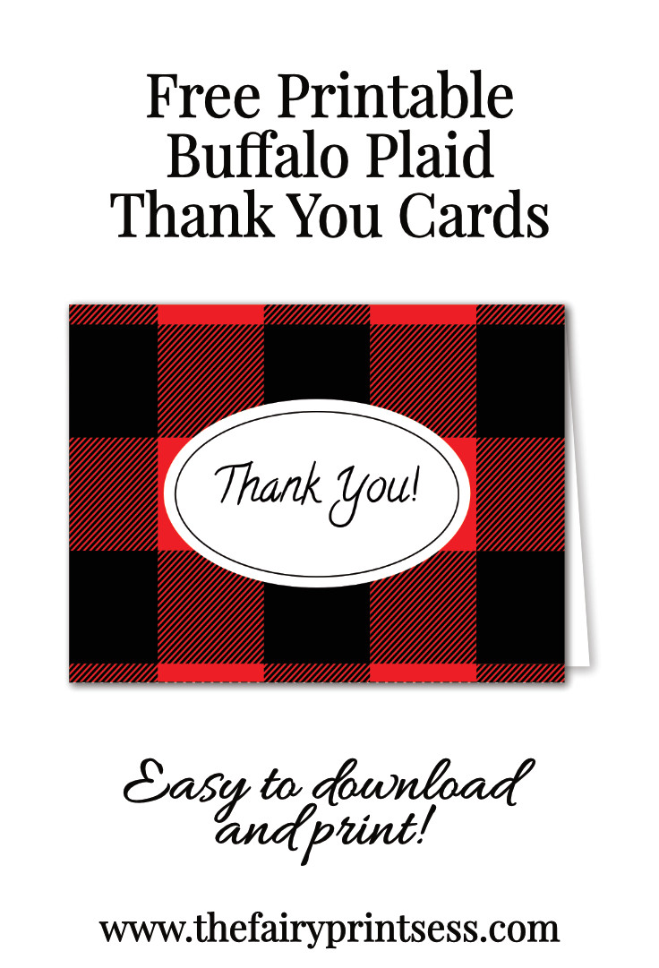 Free Printable Thank You Card Buffalo Plaid Thank You Cards Free Download Easy to