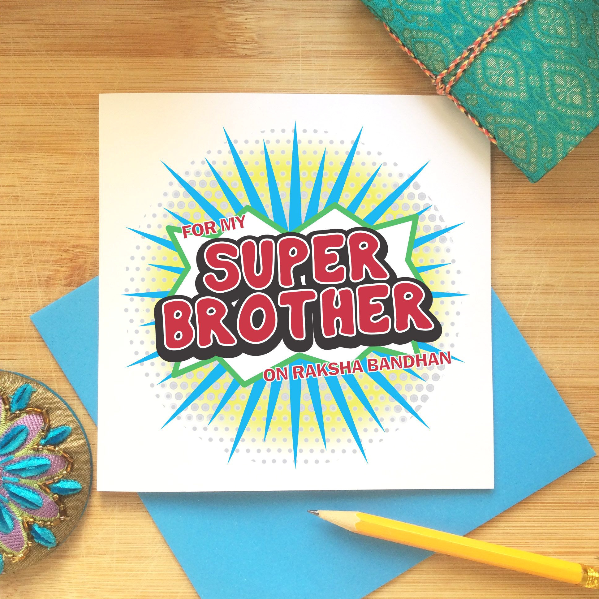 Handmade Card for Raksha Bandhan Raksha Bandhan Card for Brother Rakhi Greeting Indian