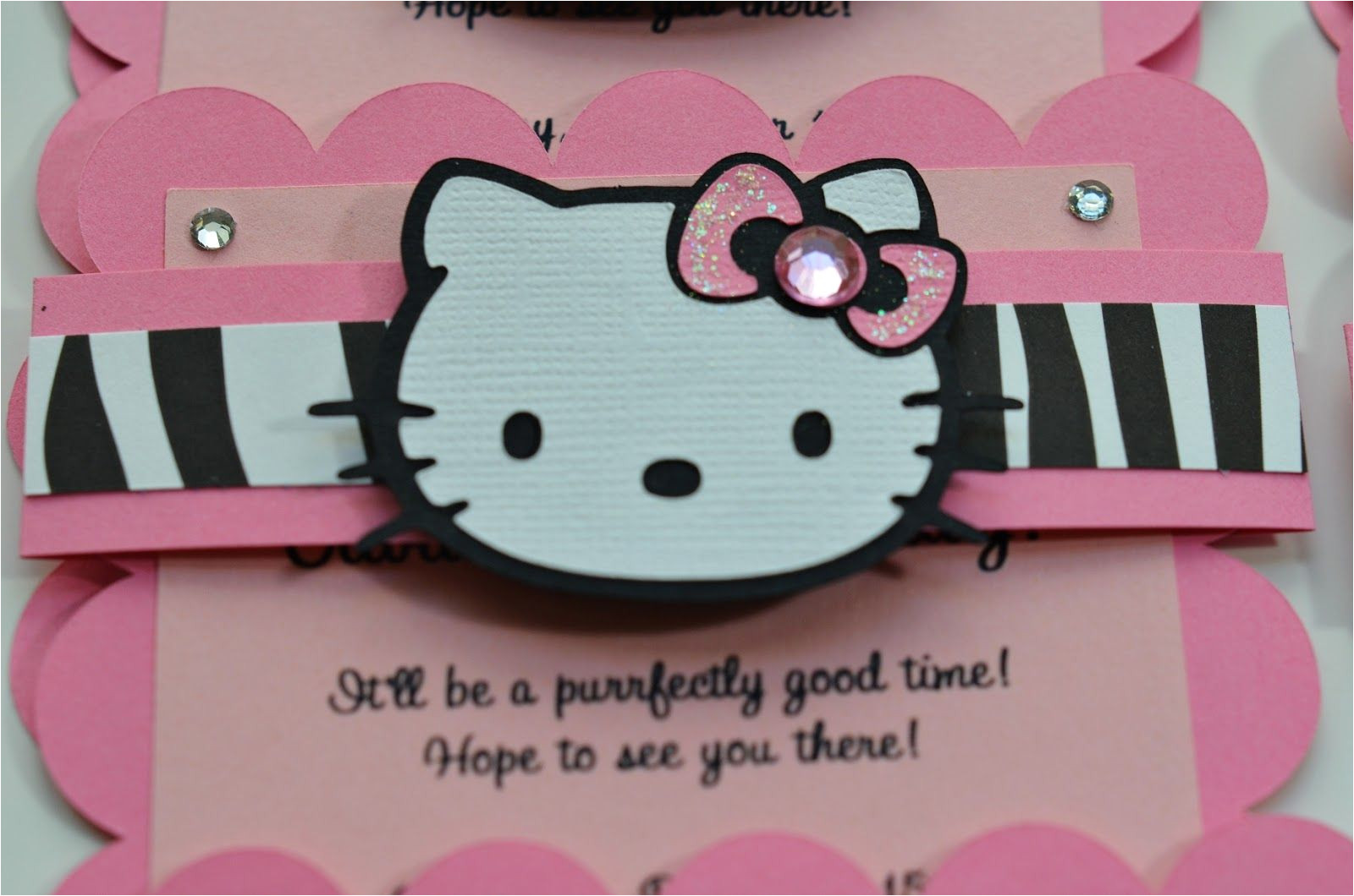 Handmade Hello Kitty Birthday Card Hello Kitty Birthday Party Invitations with Images Hello