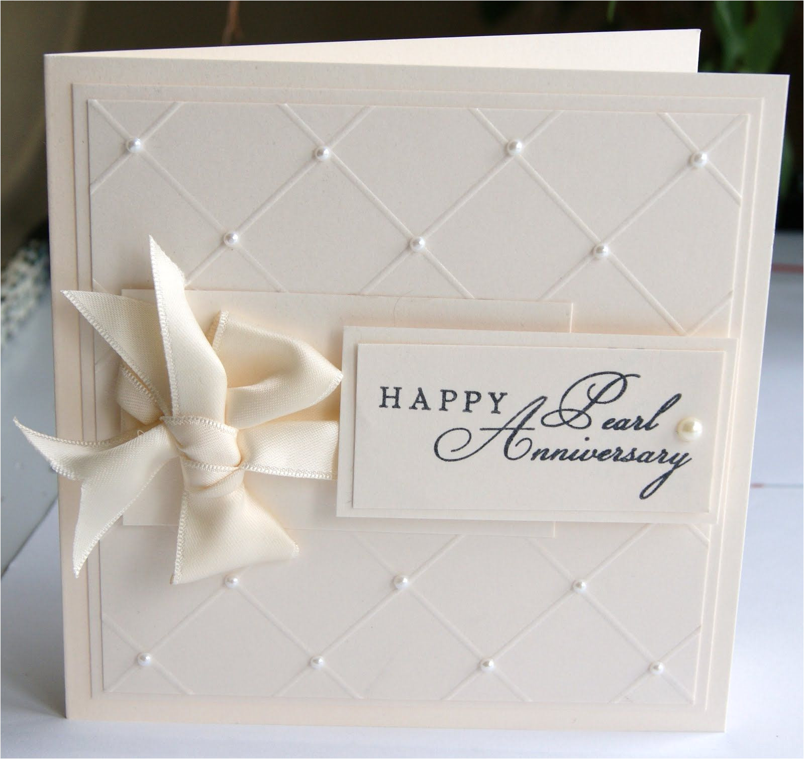 Happy Anniversary Card with Name Pearl Anniversary Card Con Imagenes Invitaciones Para