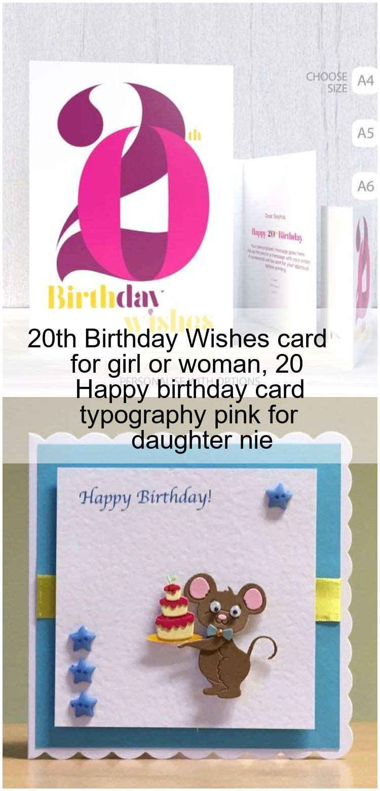 Happy Birthday Card and Wishes 20th Birthday Wishes Card for Girl or Woman 20 Happy