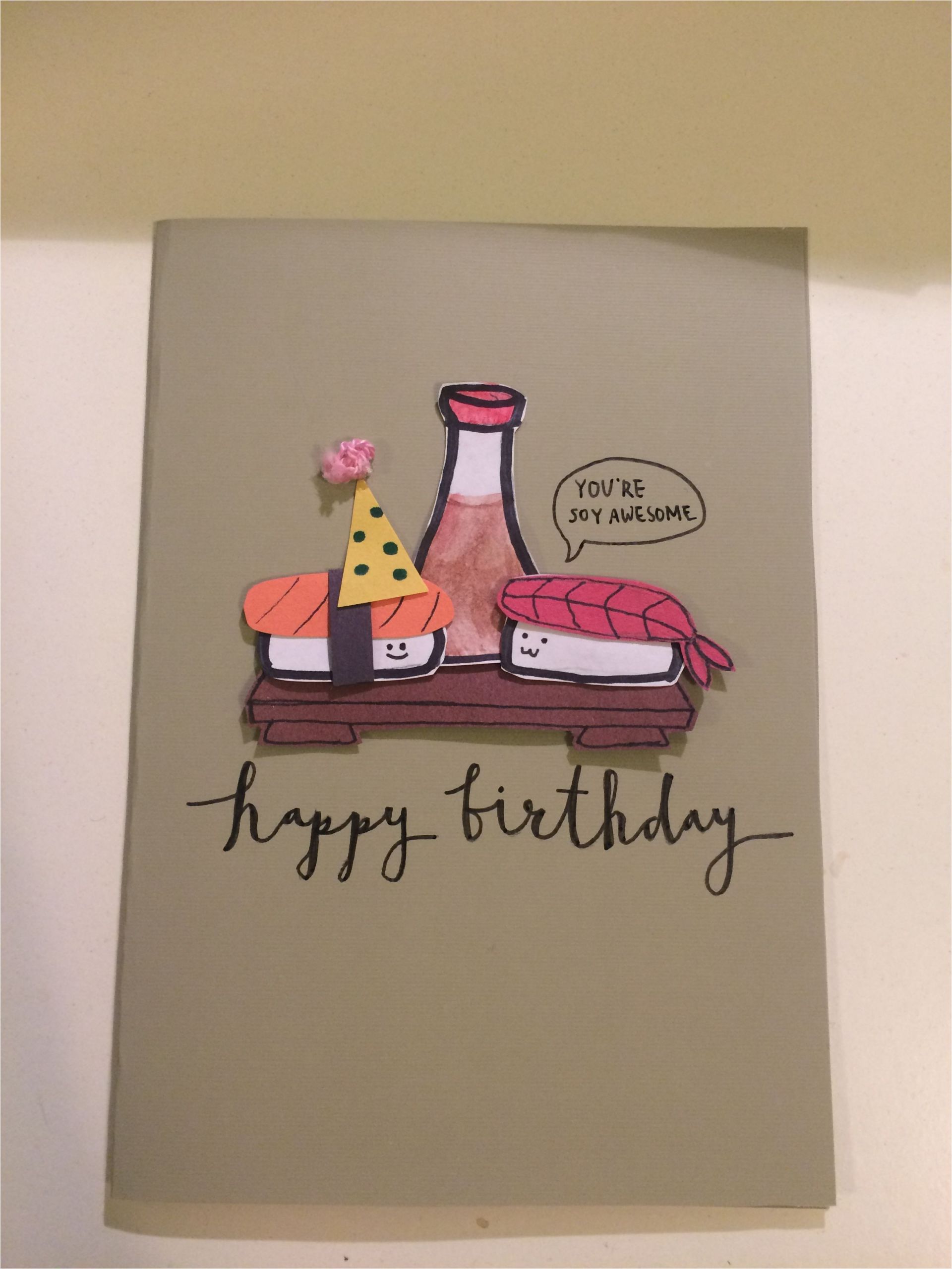 Happy Birthday Card Near Me Sushi Birthday Diy Card Geburtstagskarte Diy Gutschein