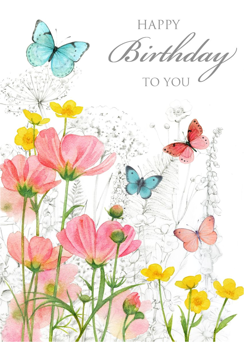 Happy Birthday Card with Flowers Pin On Birthday Greetings