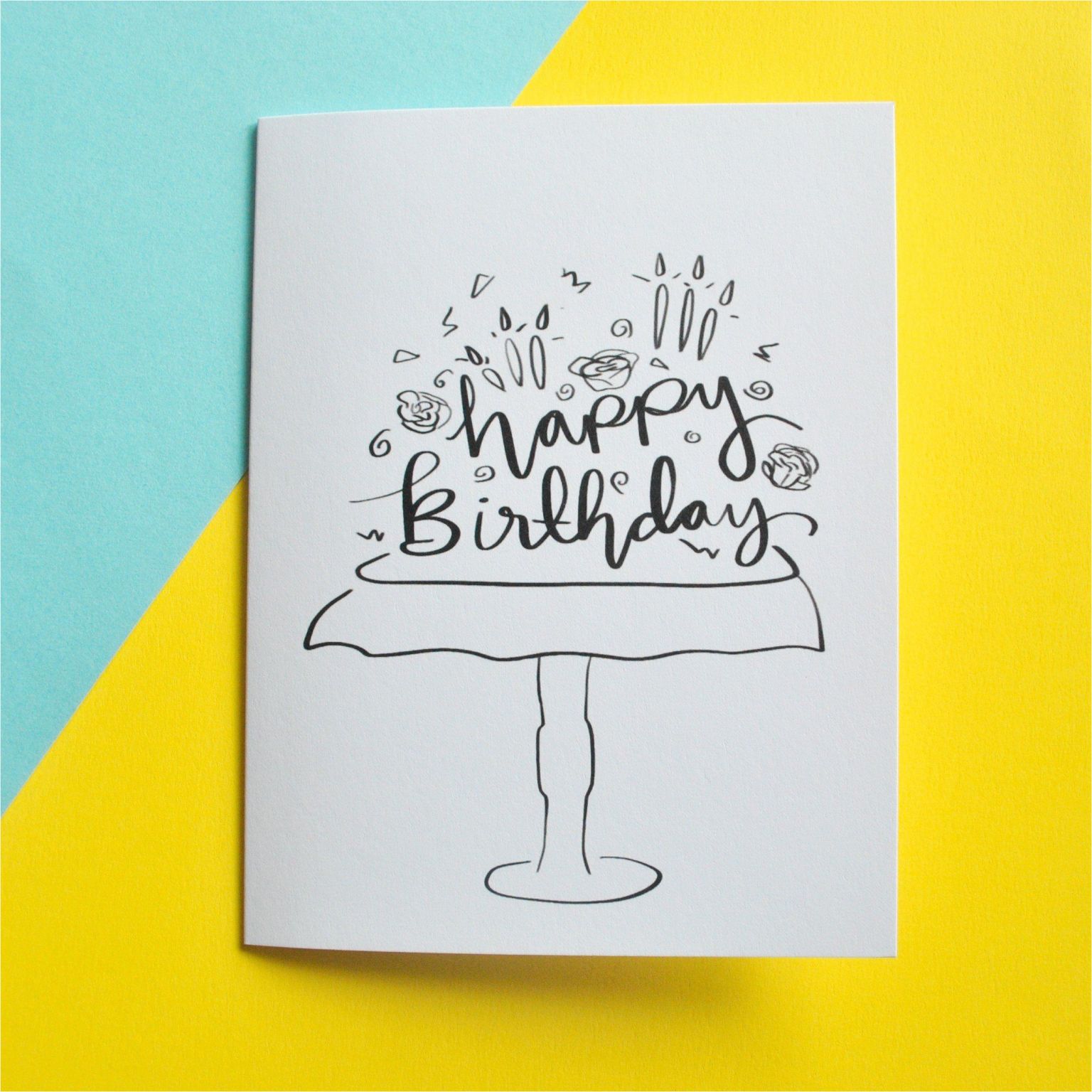Happy Birthday Ka Greeting Card Black and White Cake Happy Birthday Card with Images
