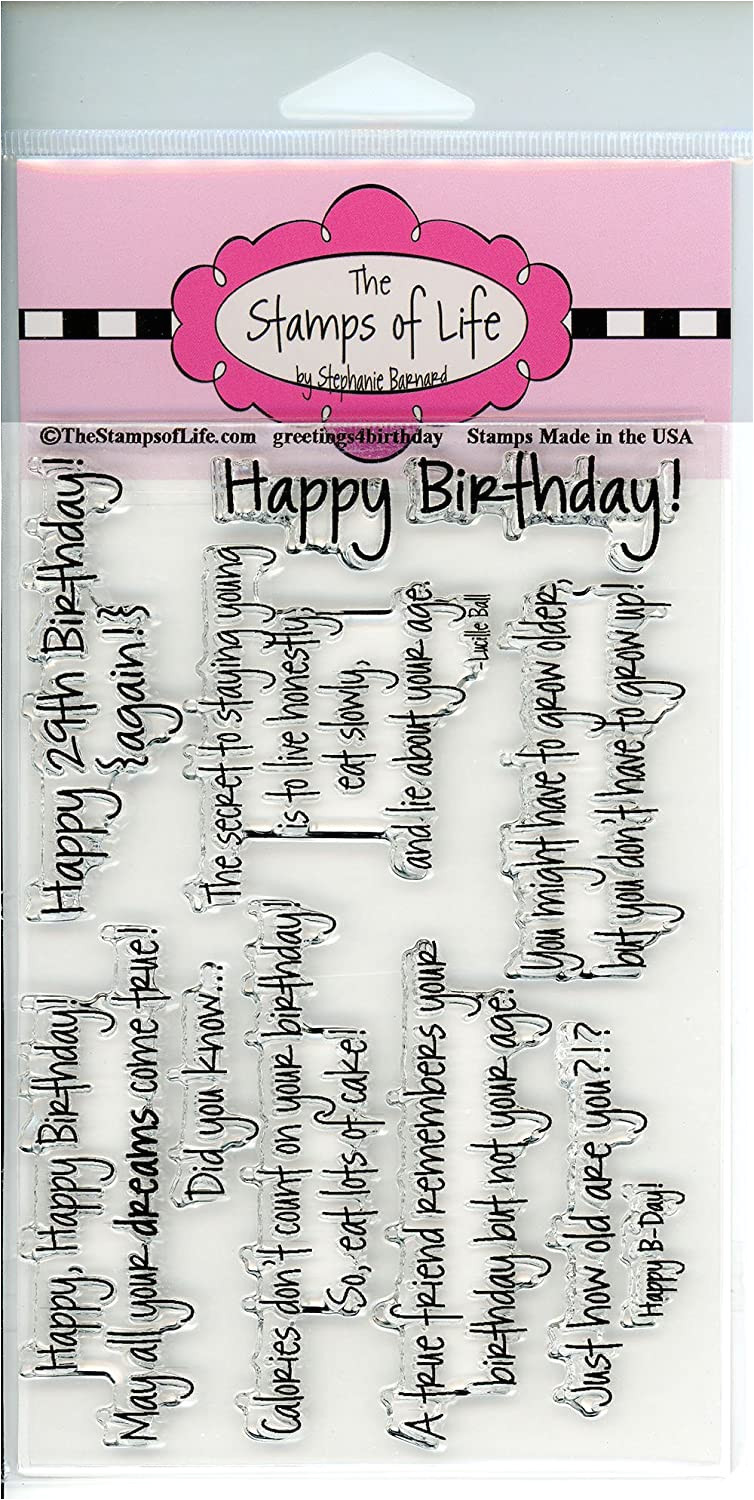 Happy Birthday Stamps for Card Making Happy Birthday Stamps for Card Making and Scrapbooking Supplies by the Stamps Of Life Greetings4birthday Sentiments