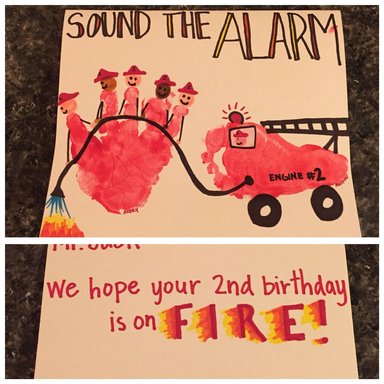 Happy Birthday You Ruined My Life Card Firefighter Birthday Card Firefighter Handprint and Fire