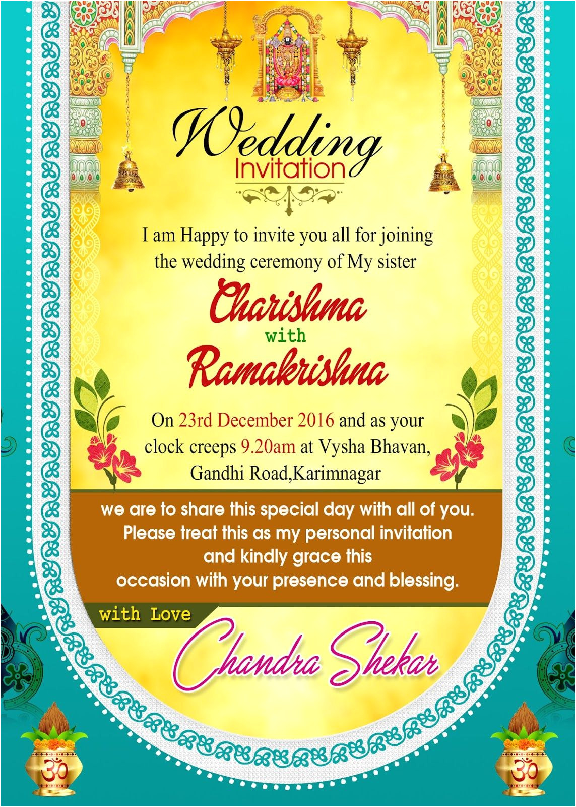 Indian Wedding Card Invitation Template Indian Wedding Invitation Wordings Psd Template Free for