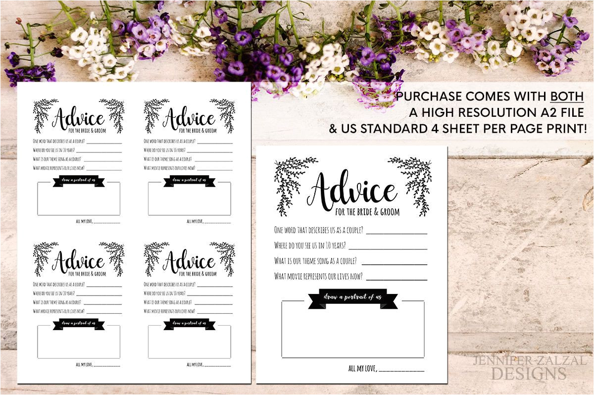 Invitation Card Design for Marriage Advice Card Template Advice for the Newlyweds Marriage
