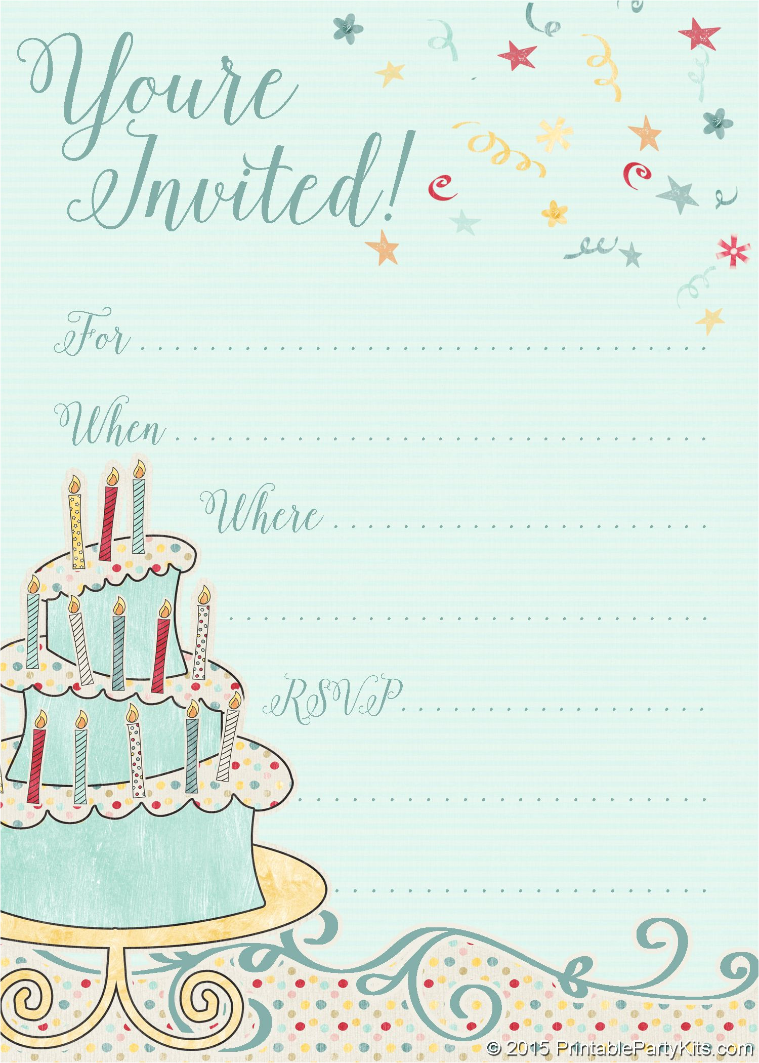 Invitation Card for 18th Birthday Background Free Printable Whimsical Birthday Party Invitation T with