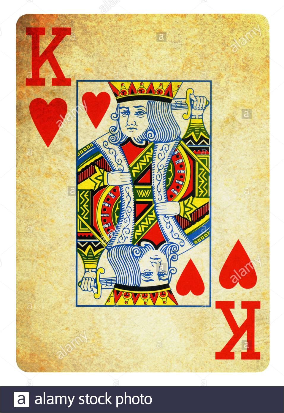 king of hearts vintage playing card isolated on white clipping path included 2agnyk3 jpg