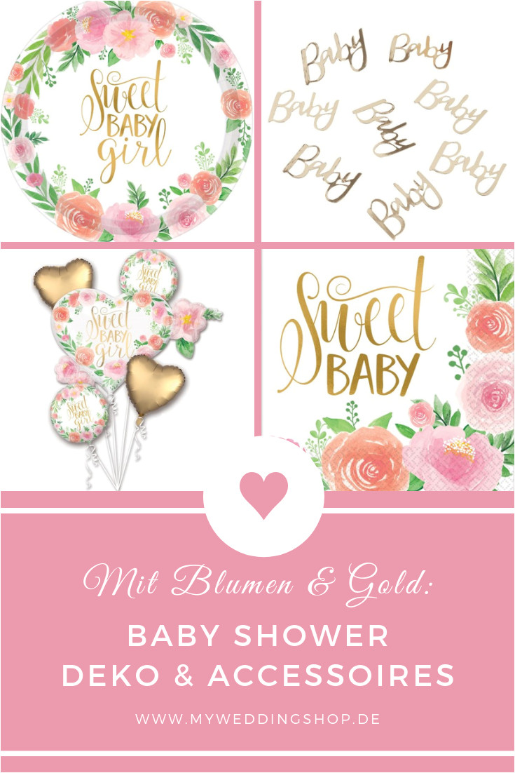 Lee S Flower and Card Shop Baby Shower Tischdeko Mit Hubschen Blumen Und Goldenem