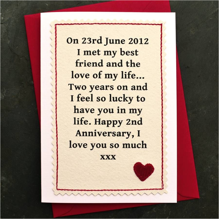 Nice Things to Write In An Anniversary Card when We Met Personalised Anniversary Card with Images