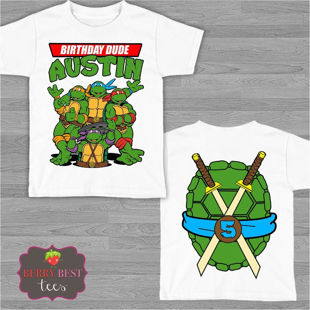 Ninja Turtles Happy Birthday Card Blue Tmnt Teenage Mutant Ninja Turtles Birthday Shirt