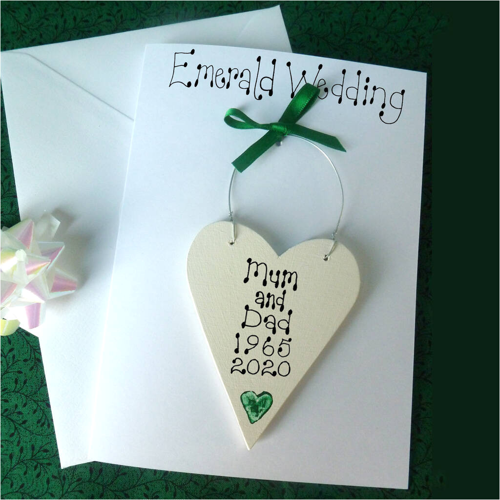 Not On the High Street Anniversary Card Personalised Emerald Wedding Anniversary Card