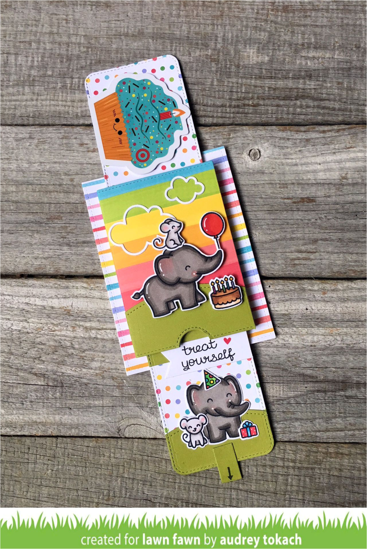 On the Border Gift Card Double Slider Surprise with Images Lawn Fawn Lawn Fawn