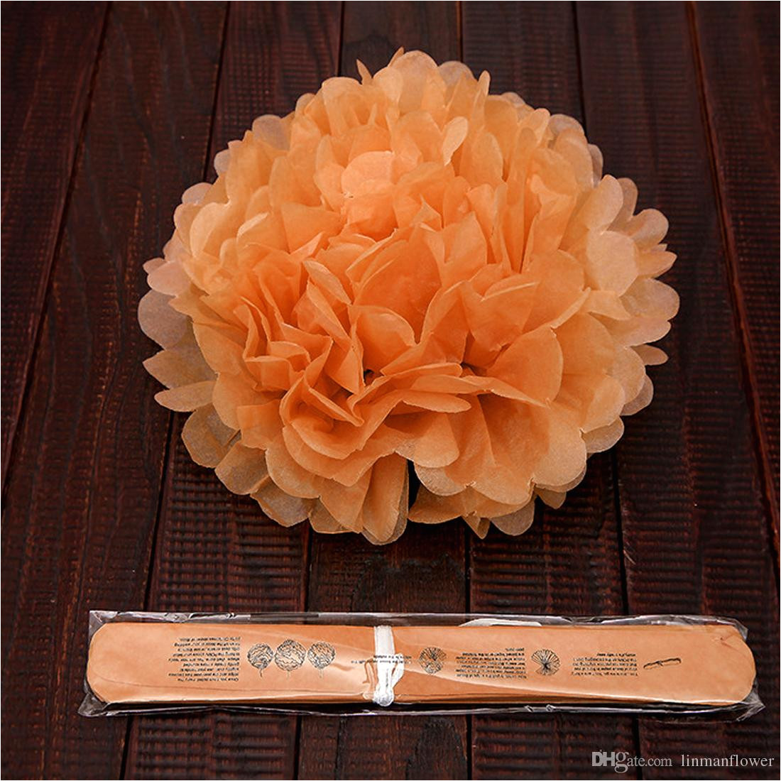 Orange Tissue Paper Card Factory 2020 10 40cm Artificial Flowers Tissue Paper Flower Pom Poms Paper Flowers Ball Pompom Wedding Birthday Decoration Parties From Linmanflower 12 7