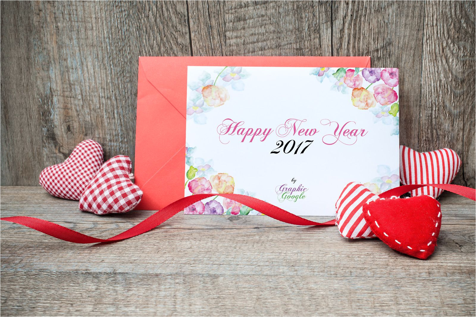 Paper Card Happy New Year Free New Year Greeting Card Mock Up Psd Template Design