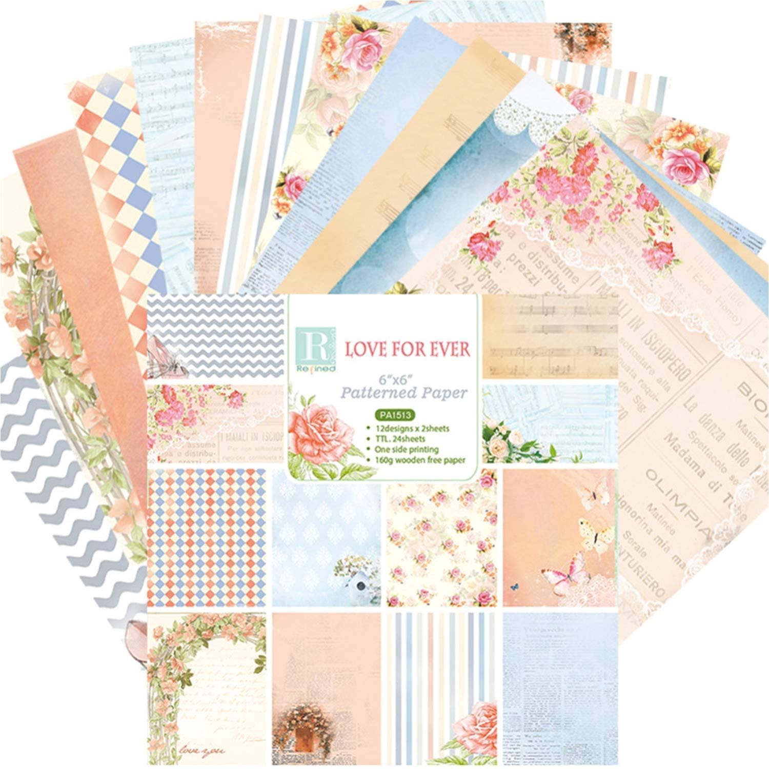 Paper Pads for Card Making Amazon Com 24 Sheets Love forever Scrapbooking Pads Paper