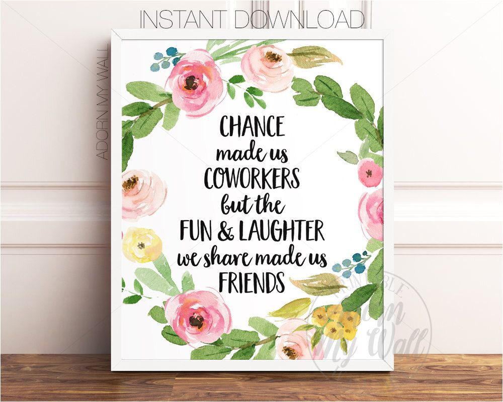 Printable Farewell Card for Colleague Gift for Coworker Chance Made Us Coworkers Retirement Gift
