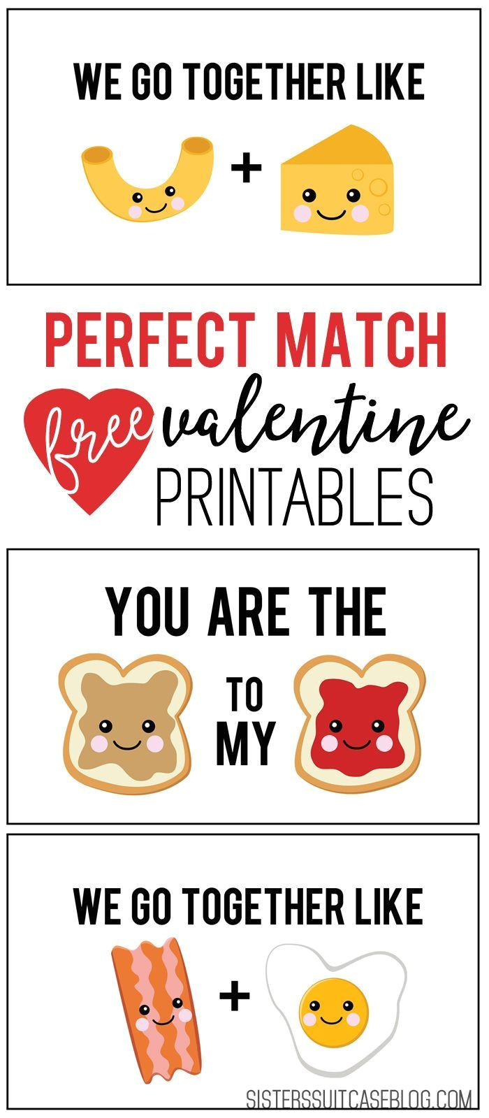 Printable Valentine Card for Husband Perfect Match Valentines Valentines Card for Husband