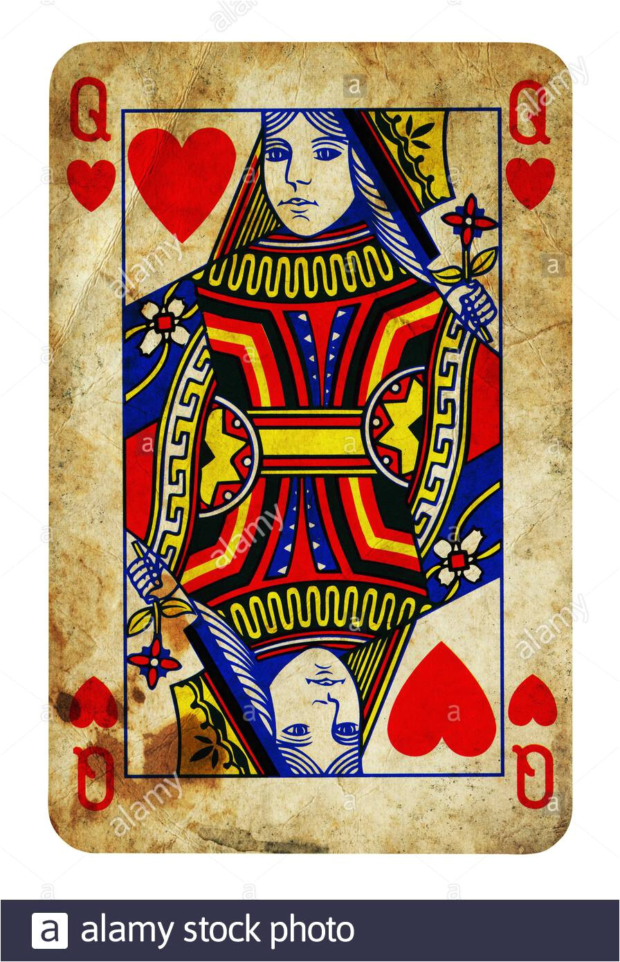 Queen Of Hearts Card Flower Queen Of Hearts Card Vector Stock Photos Queen Of Hearts