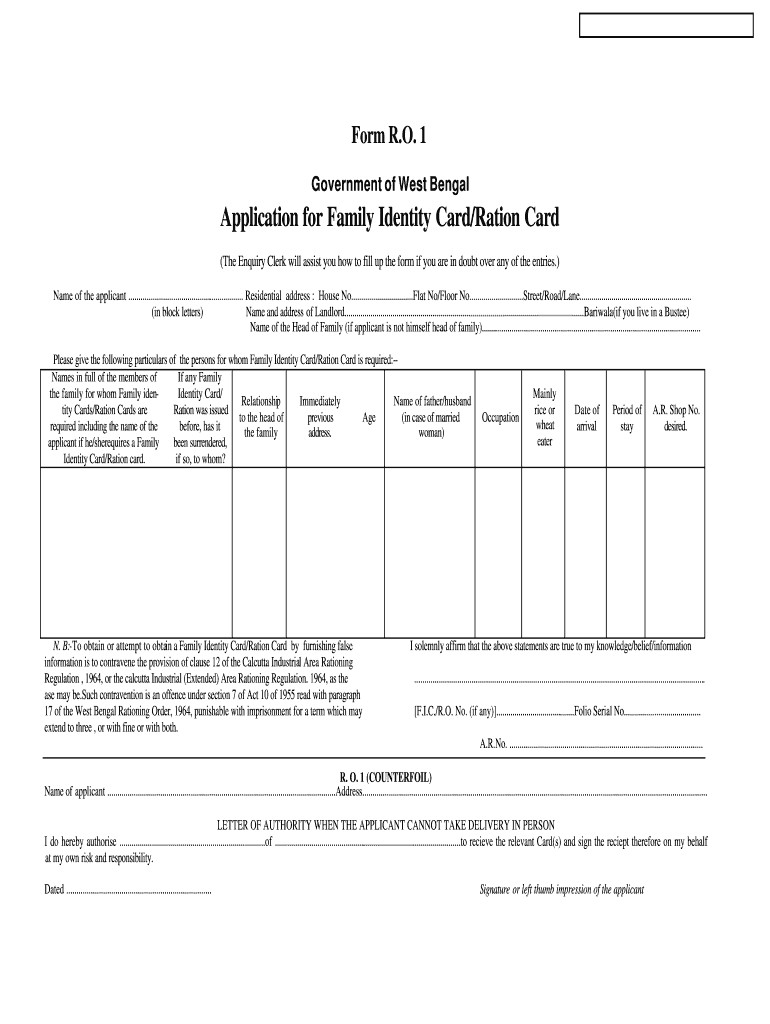 Ration Card Me Name Add form Wbpds Fill Online Printable Fillable Blank Pdffiller