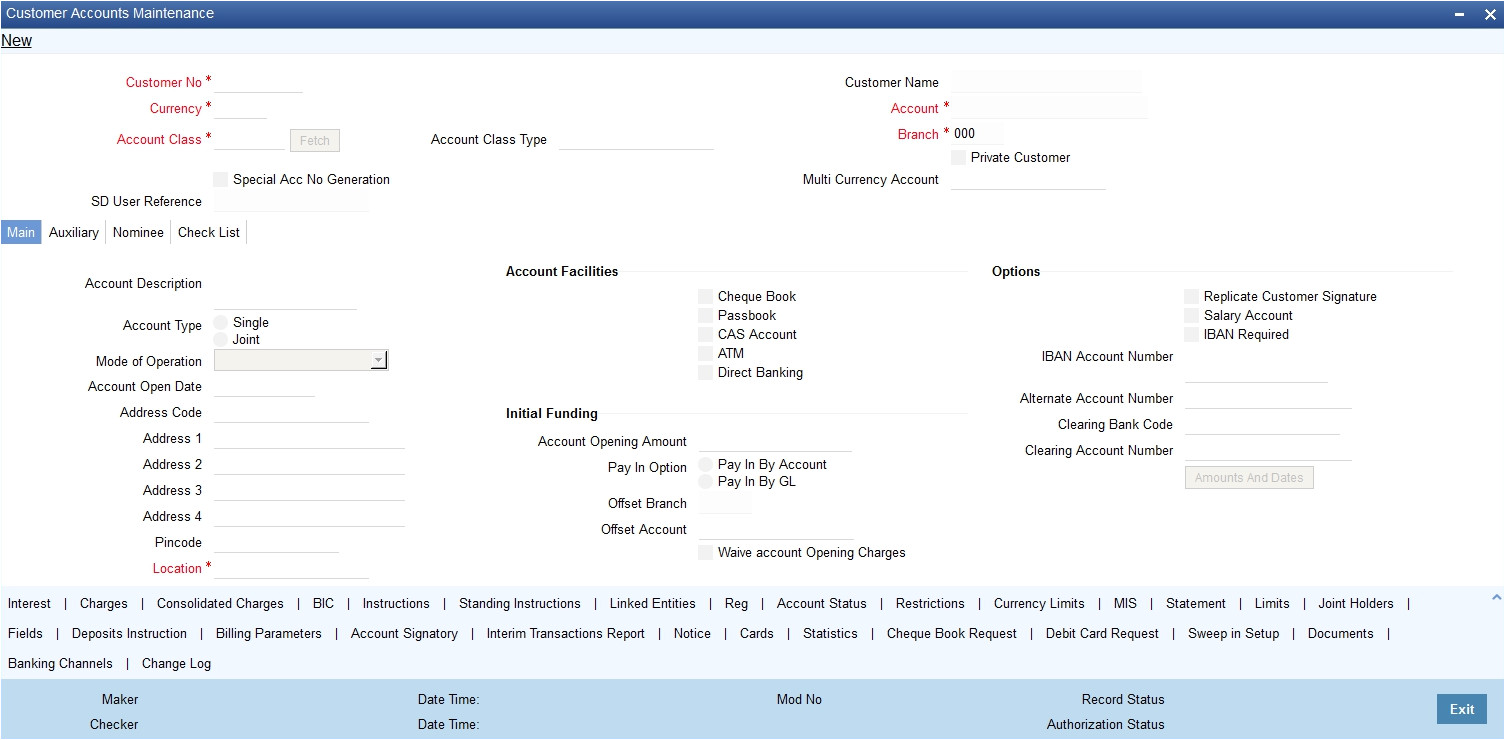 Simple Card Account Application form 4 Customer Accounts