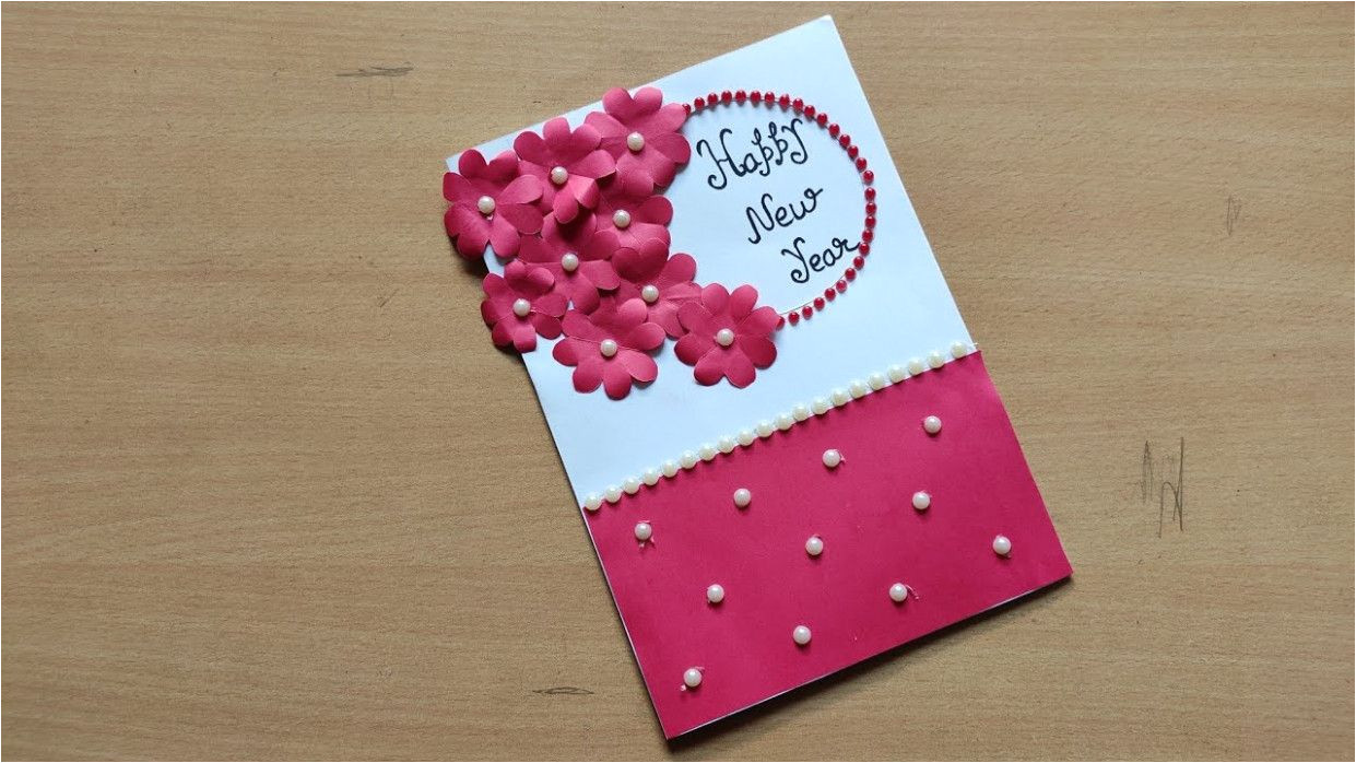 Simple Greeting Card for New Year Simple New Year Card Making Simple New Year Card Making