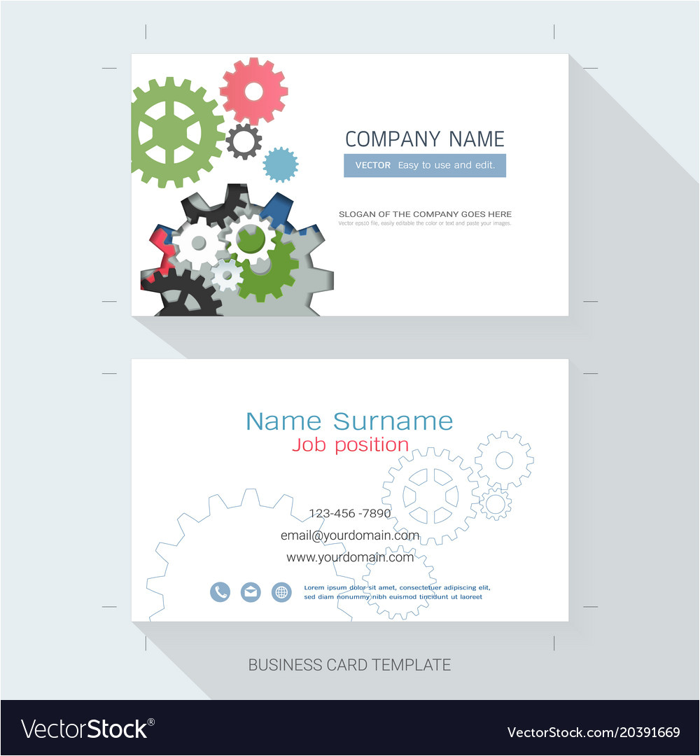 Simple Name Card Template Free Download Engineering Business Card or Name Card Template