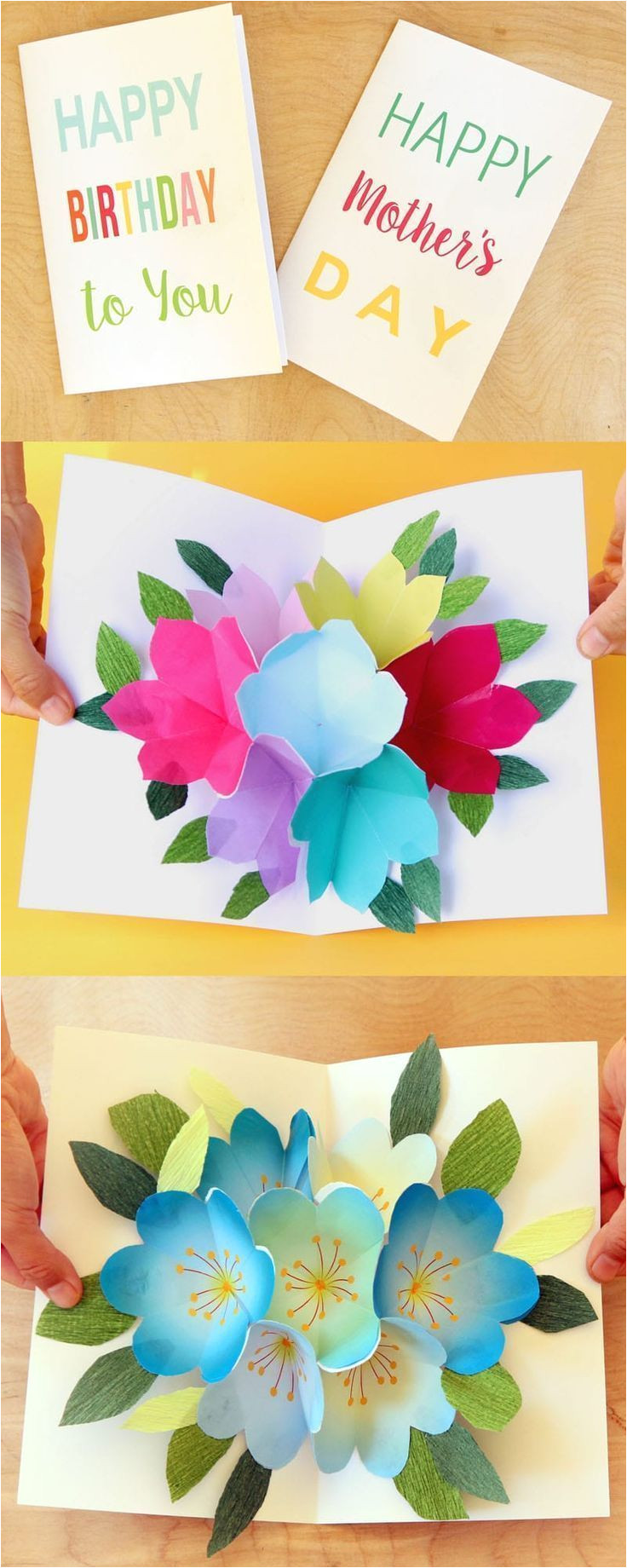 Simple Pop Up Birthday Card Free Printable Happy Birthday Card with Pop Up Bouquet