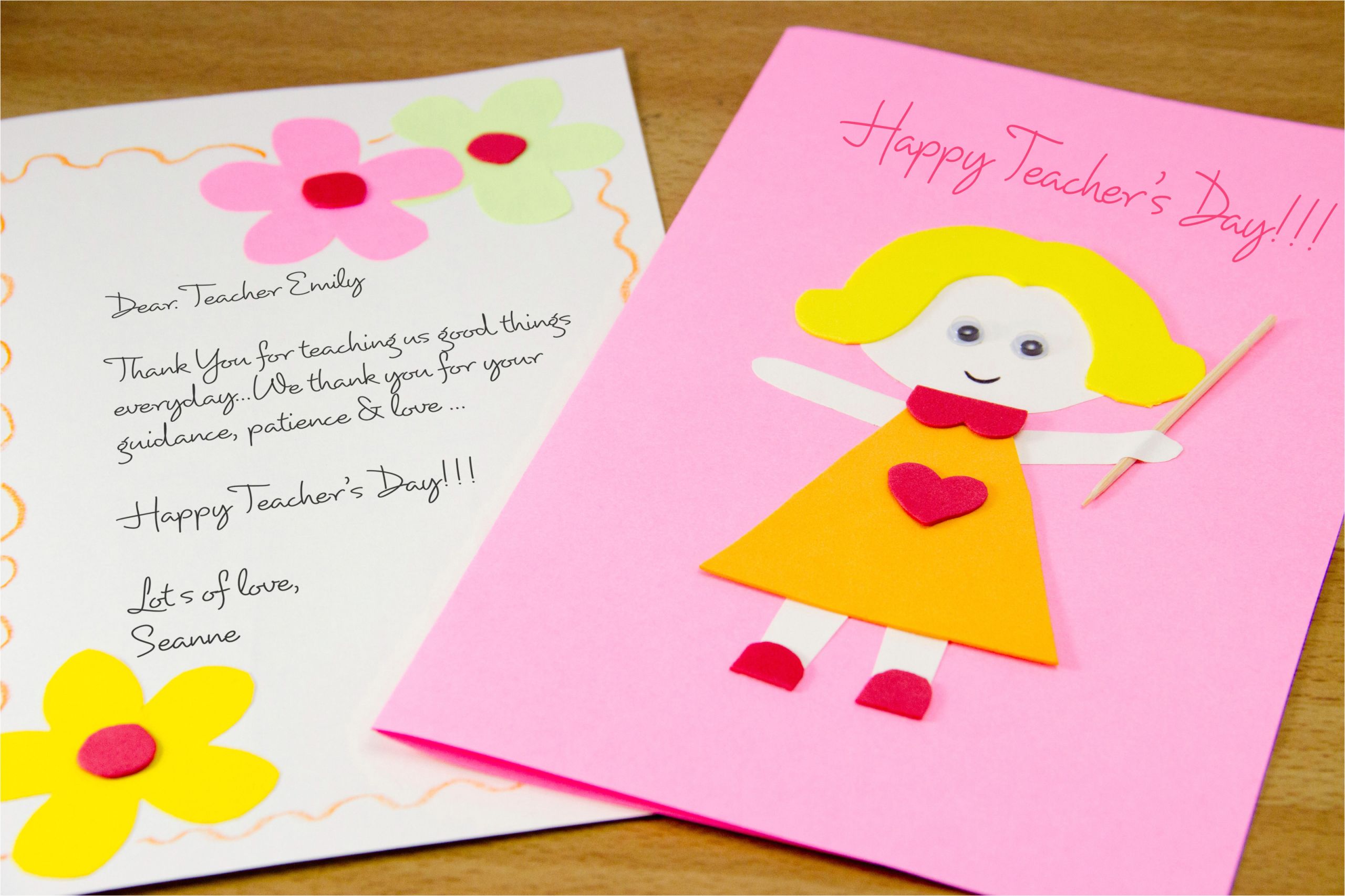 Teachers Day Card Made by 3 Year Old How to Make A Homemade Teacher S Day Card 7 Steps with