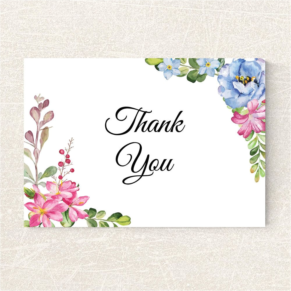 Thank You Card Ideas Wedding Wedding Thank You Card Printable Floral Thank You Card