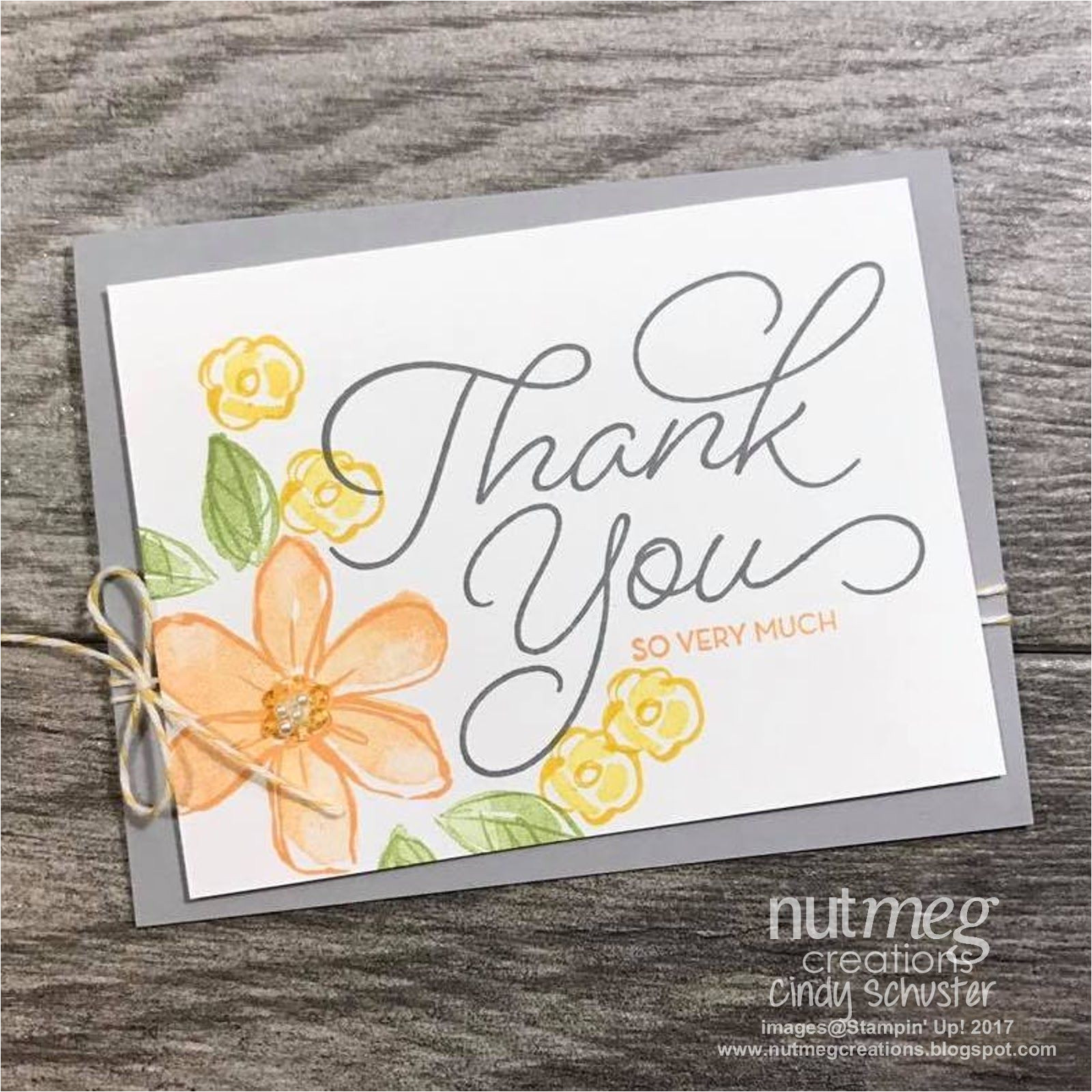 Thank You Card Just because Fancy Friday Blog Hop Just because Thanks Card Note
