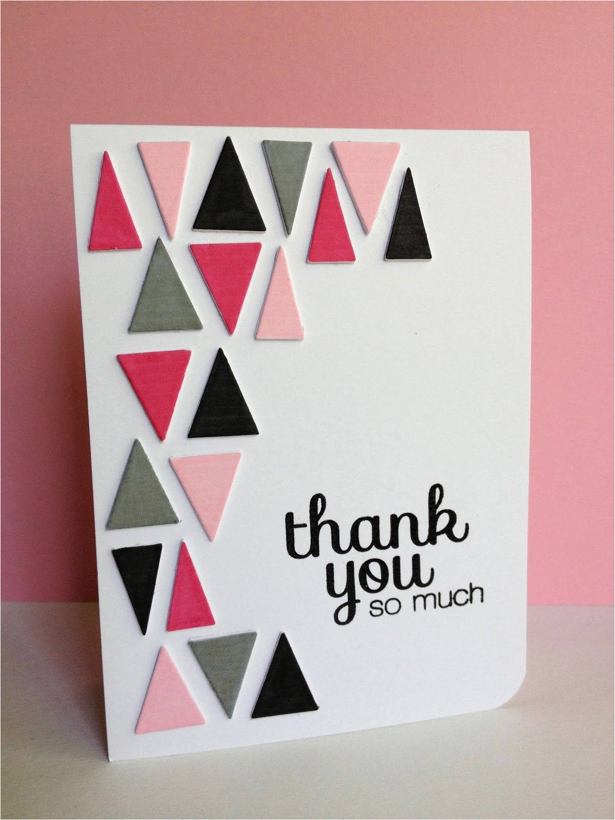Thank You Card Making Ideas Triangle Filled Thanks Tarjetas De Cumpleaa Os Hechas A
