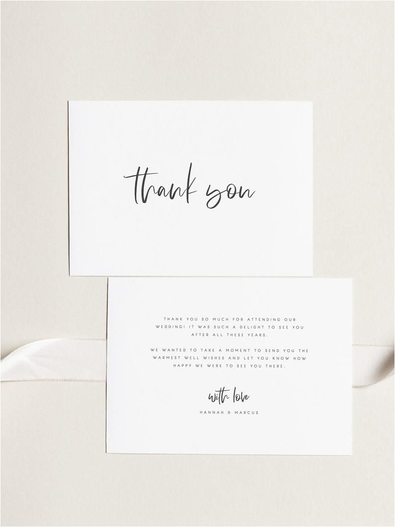 Thank You Card Notes for Wedding Printable Thank You Card Wedding Thank You Cards Instant