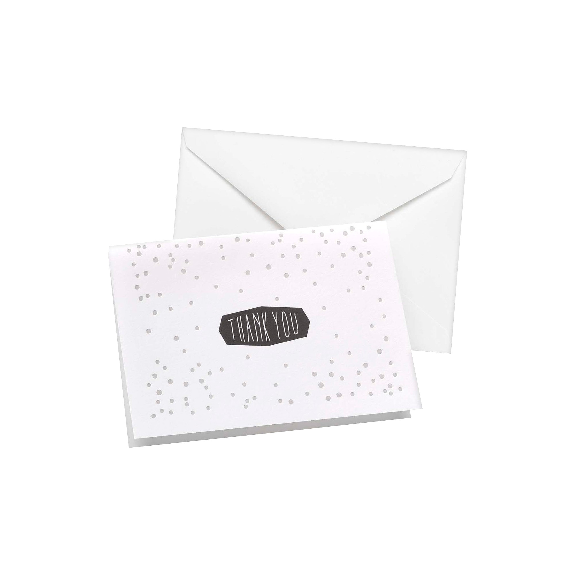 Thank You Card Paper Weight Polka Dot Wedding Collection Thank You Cards Silver