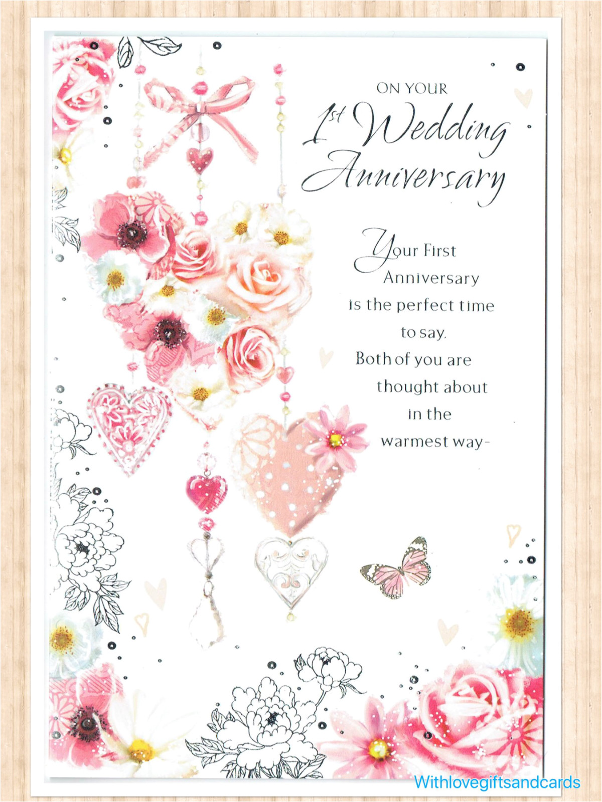 Verse for 1st Wedding Anniversary Card Details About First 1st Wedding Anniversary Card with
