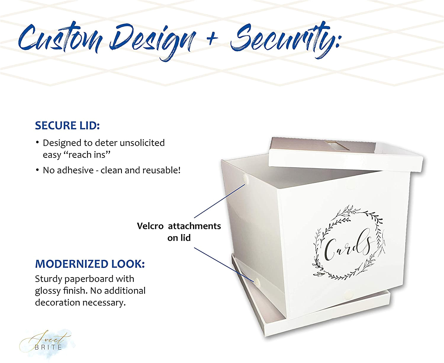 Wedding Card Box Hobby Lobby Upgraded Security Sweet Brite Wedding Card Box with C Clamp Wedding Envelope Box Card Holder for Reception or Parties Gift Card Box for Baby