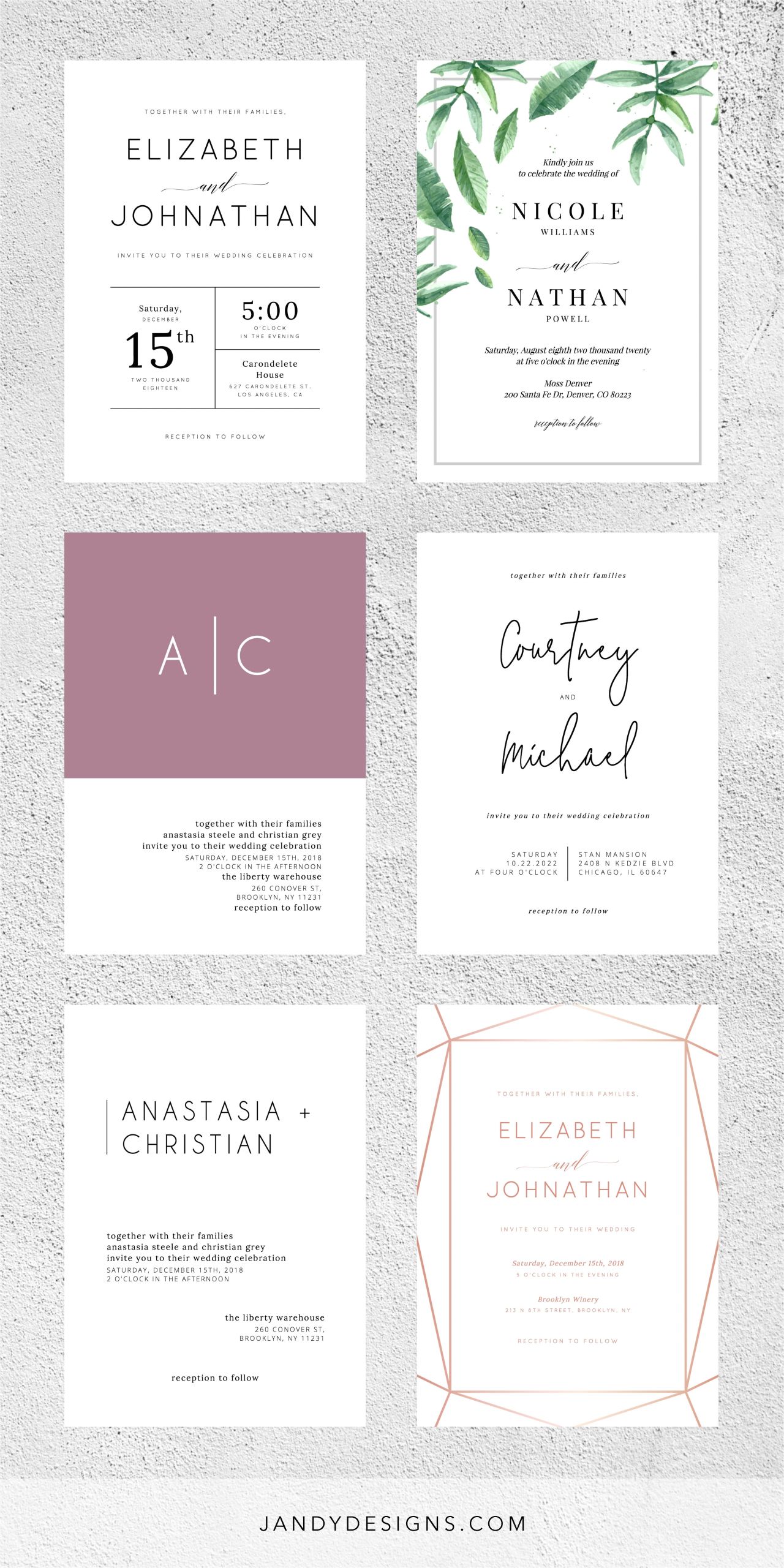 Wedding Card Template Free Download Instant Download Wedding Invitation Temp with Images