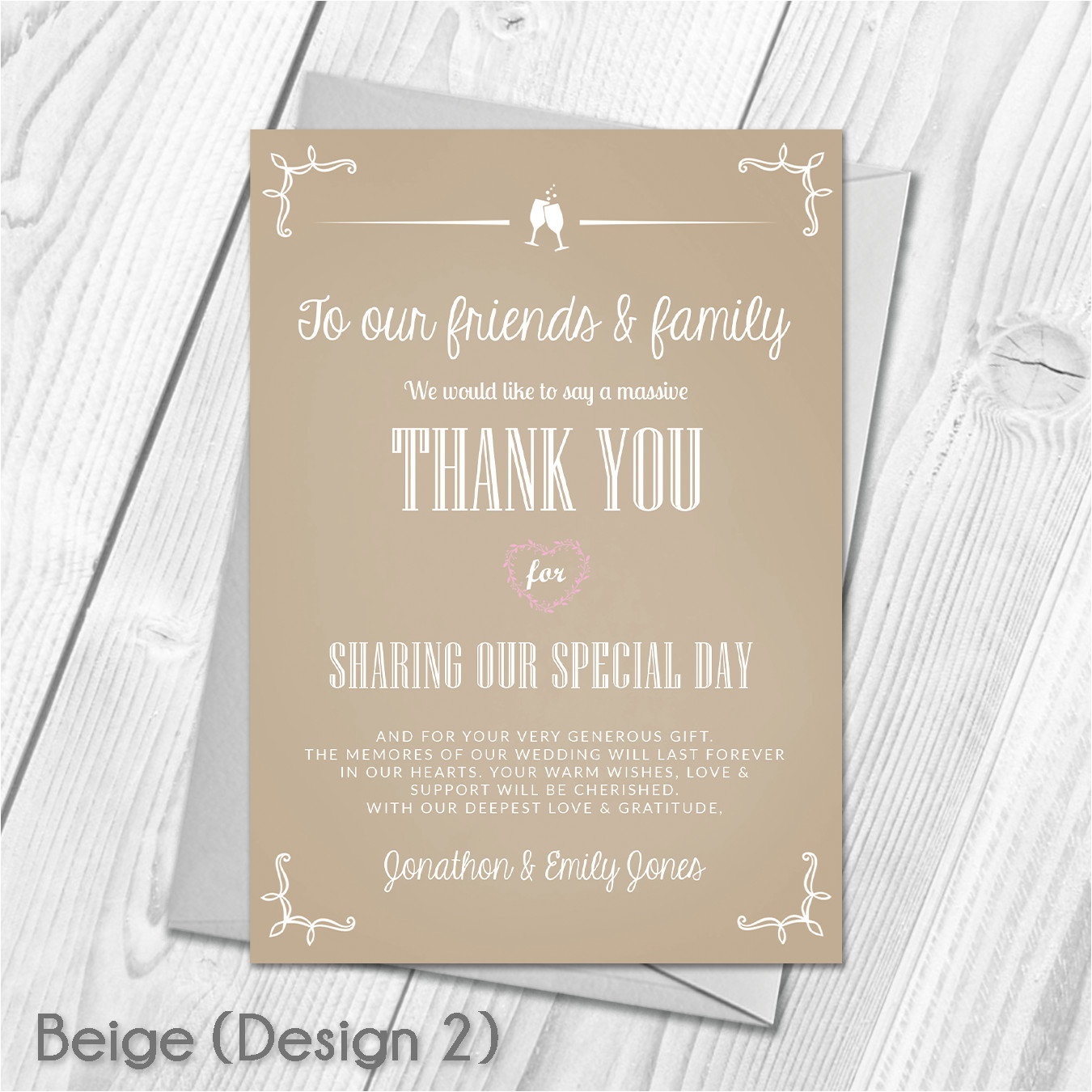 What to Say In A Thank You Card Wedding Premium Personalised Wedding Thank You Cards Wedding Guest