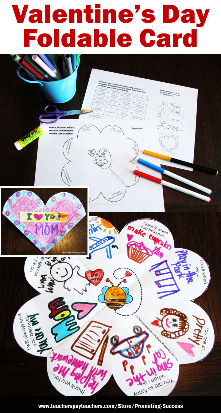 What to Write In A Valentine S Day Card Foldable Valentine S Day Card for Students Valentines Day