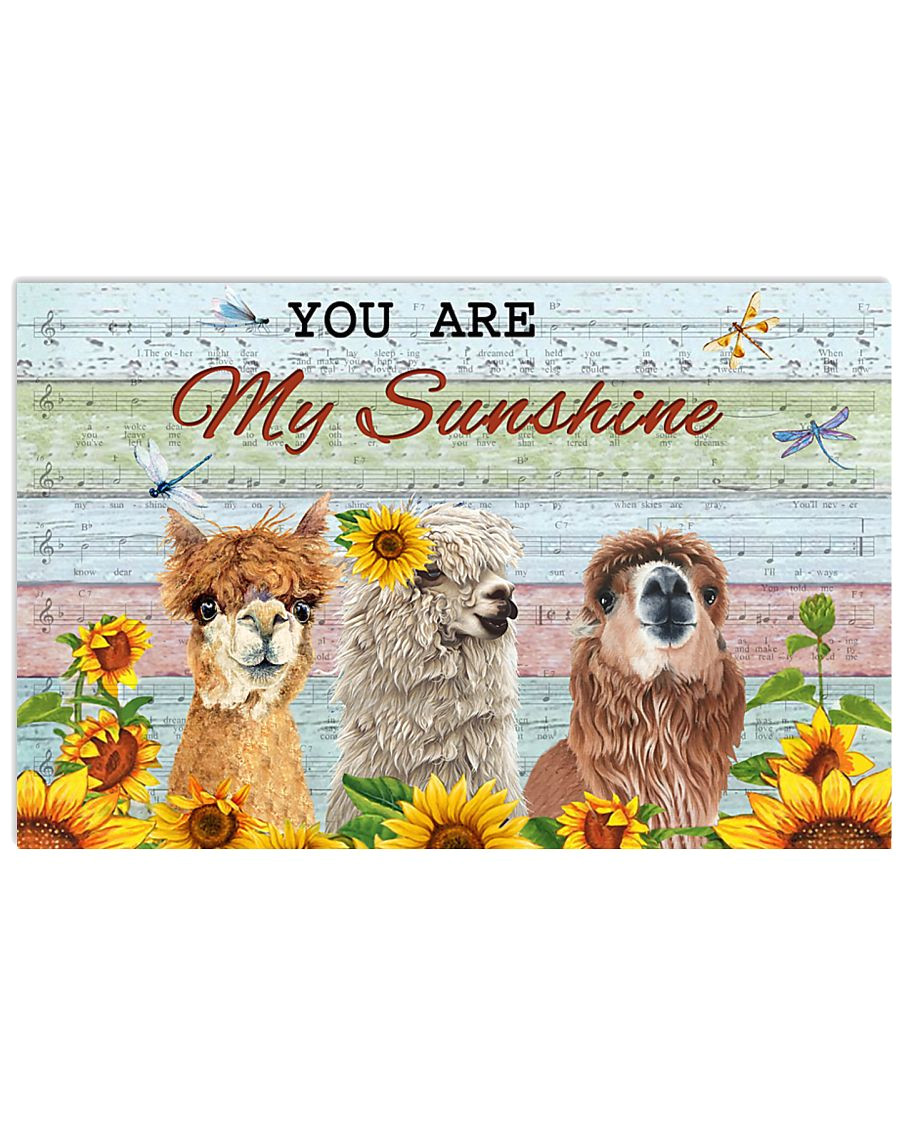 You are My Sunshine Musical Greeting Card Music Sheet You are My Sunshine Alpaca 17×11 Poster Size White