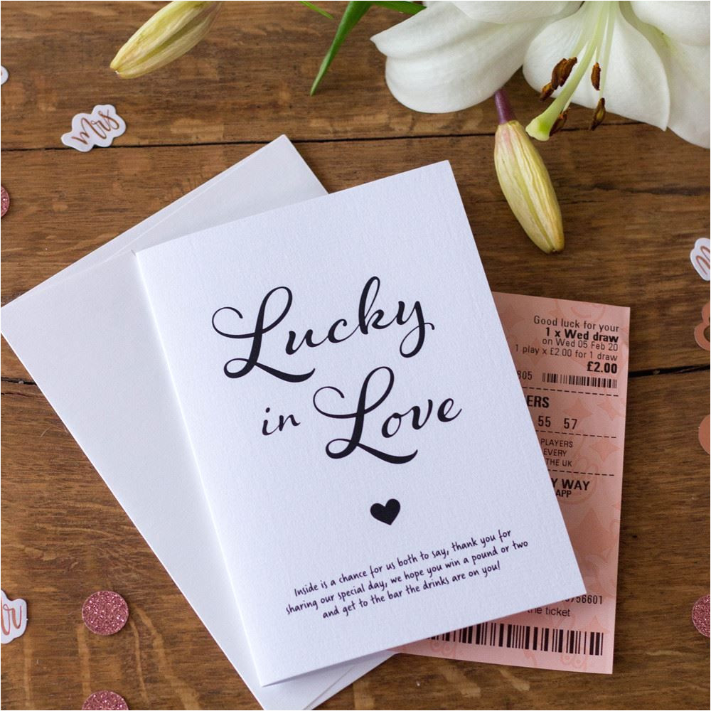 Lottery Scratch Card Wedding Favours Lucky In Love Lottery Scratch Cards Set Of 6 White W