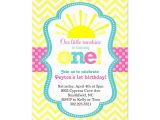 1 Year Birthday Invitation Card Little Sunshine First Birthday Party Invitation Zazzle Com