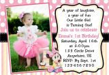 1 Year Birthday Invitation Card Minnie Mouse Invitations 1st Birthday with Images