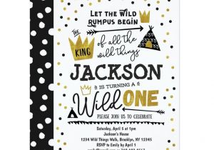 1 Year Birthday Invitation Card Wild One 1st Birthday Invitation Boys King Wild Zazzle Com