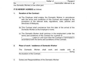 1 Year Contract Template Contract Of Employment