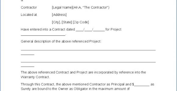 1 Year Contract Template Contractor 1 Year Warranty Template Template Business