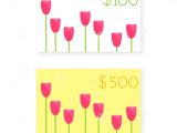 100 Gift Certificate Template Vector Flat Style Gift Card Template 100 and 500 Stock
