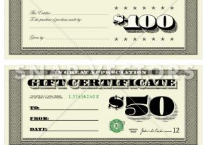 100 Gift Certificate Template Vector Money Gift Certificate Set Snap Vectors Clipart